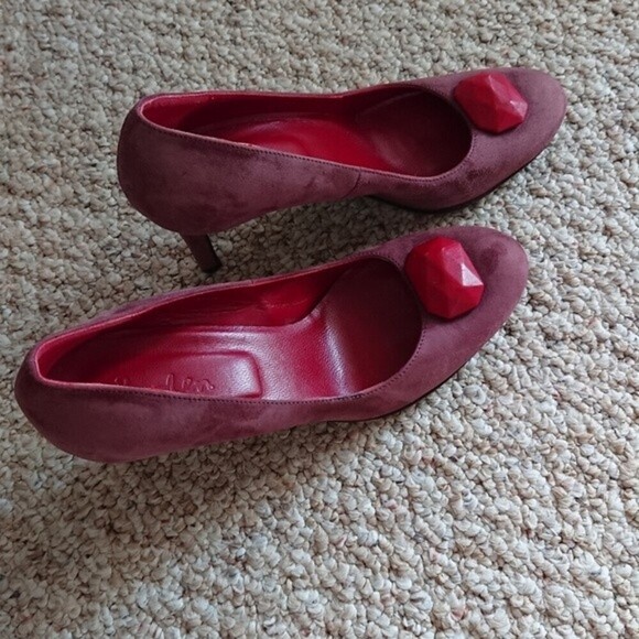 Boden Plum color Suede pump size 36.5 - Picture 2 of 10